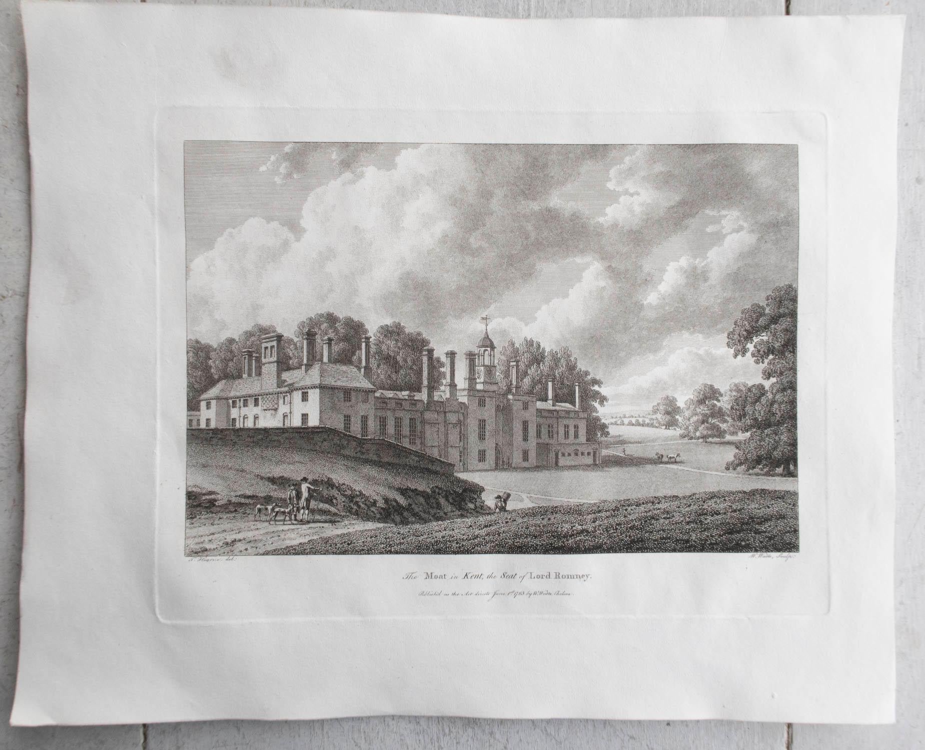 Paper Set of 20 Original Antique Prints of English Country Houses and Gardens, C.1780 For Sale