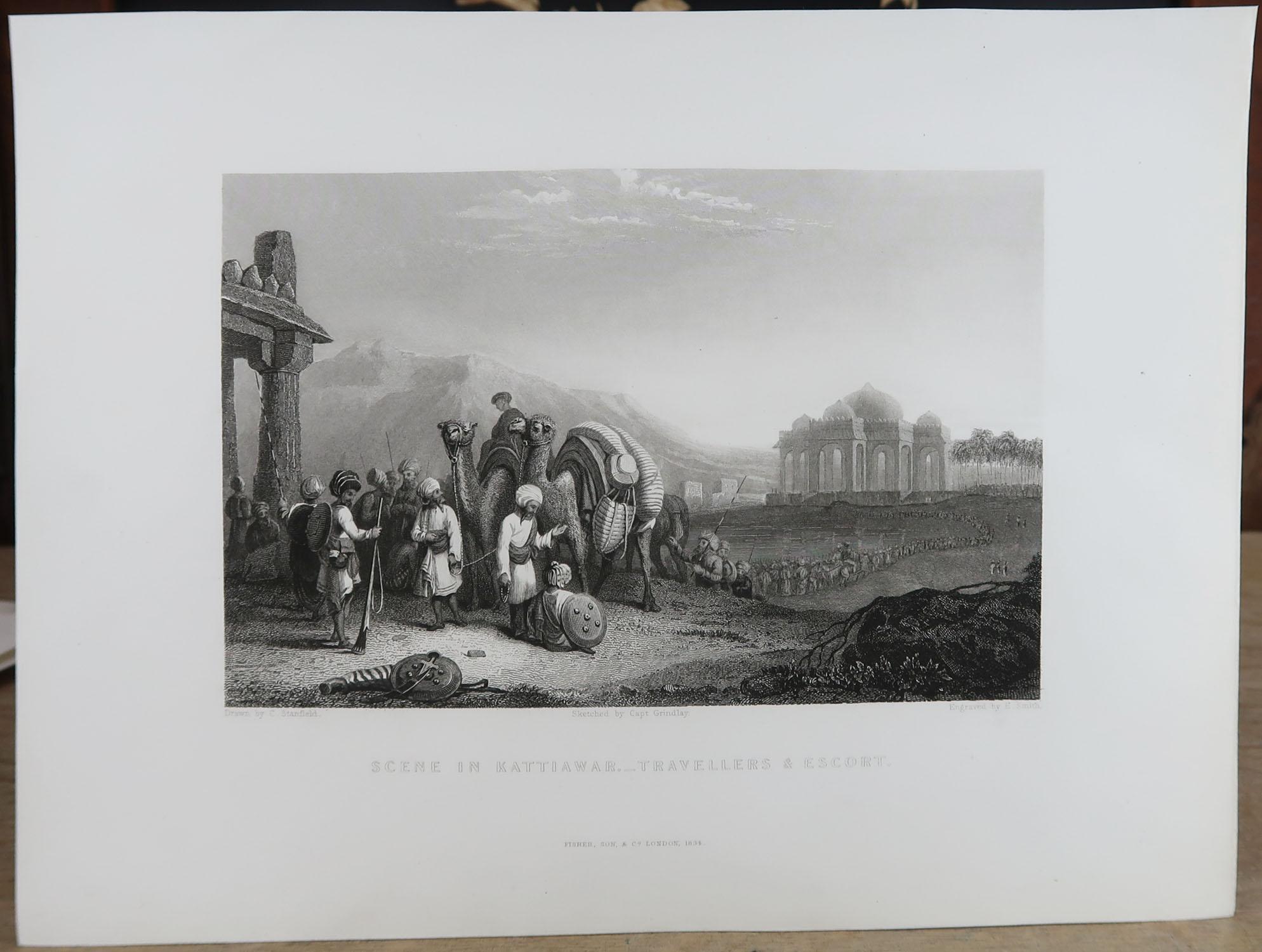 Mid-19th Century Set of 20 Original Antique Prints of India, circa 1830