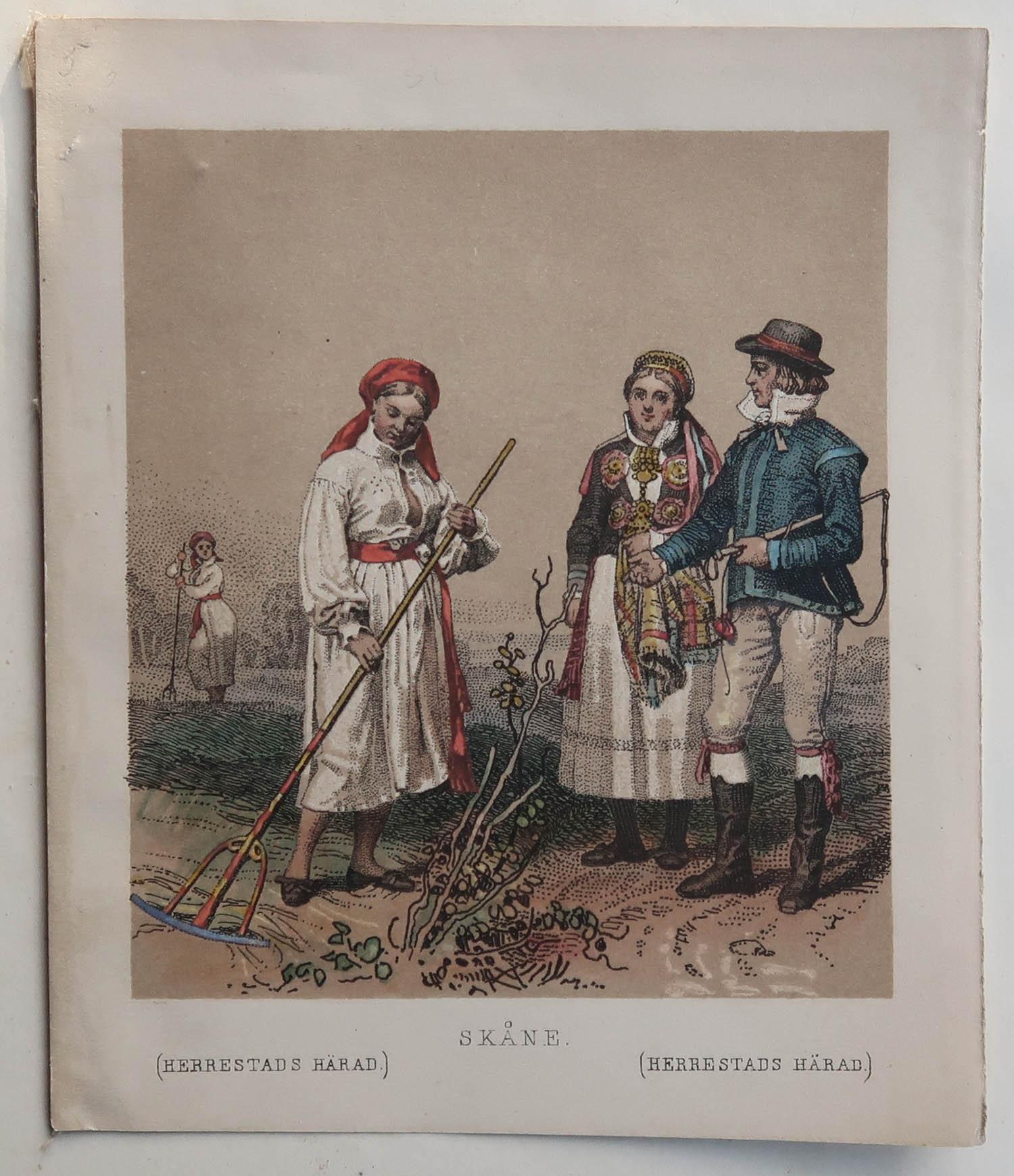 Set of 20 Original Antique Prints of Swedish and Norwegian Costumes, C.1850 For Sale 12