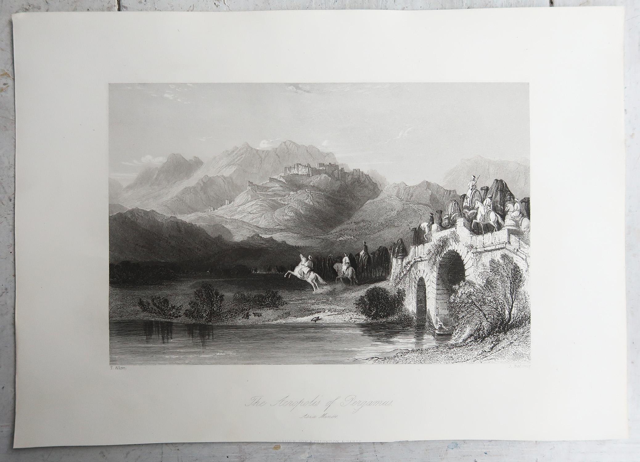 Wonderful set of 20 prints of the Middle East

Steel engravings mainly after W.H Bartlett and T.Allom

Published by Fisher 

All dated 1830's to 1840's

Unframed.

The measurement below is the paper size.

Free shipping





