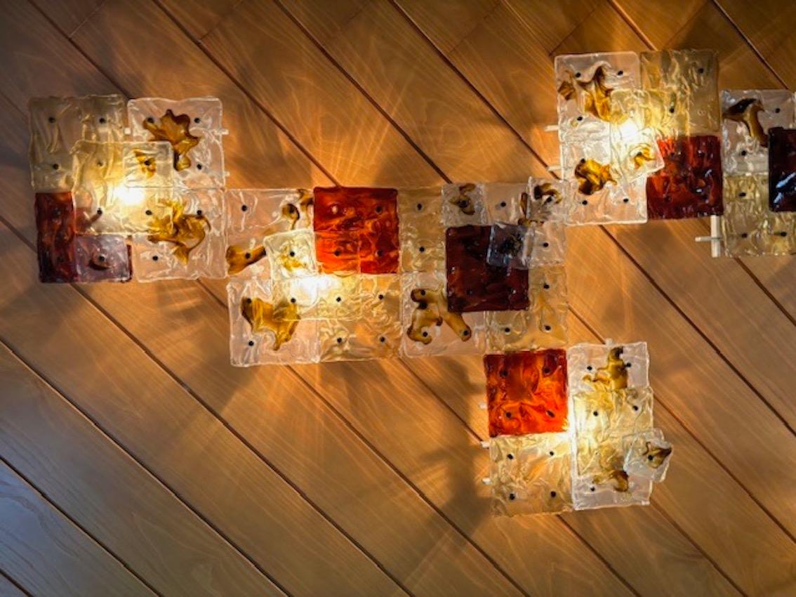 Conjunto de 20 apliques Patchwork de cristal soplado de Toni Zuccheri, Venini Moderno de mediados de siglo en venta