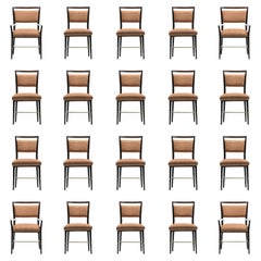 Set of 20 Paul McCobb Irwin Collection Dining Chairs in Mahogany 
Brass c. 1950