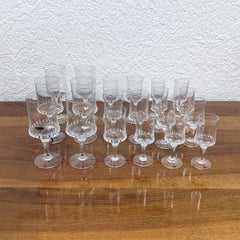 Set of 20 pcs Crystal Stem Glasses by Bengt Edenfalk