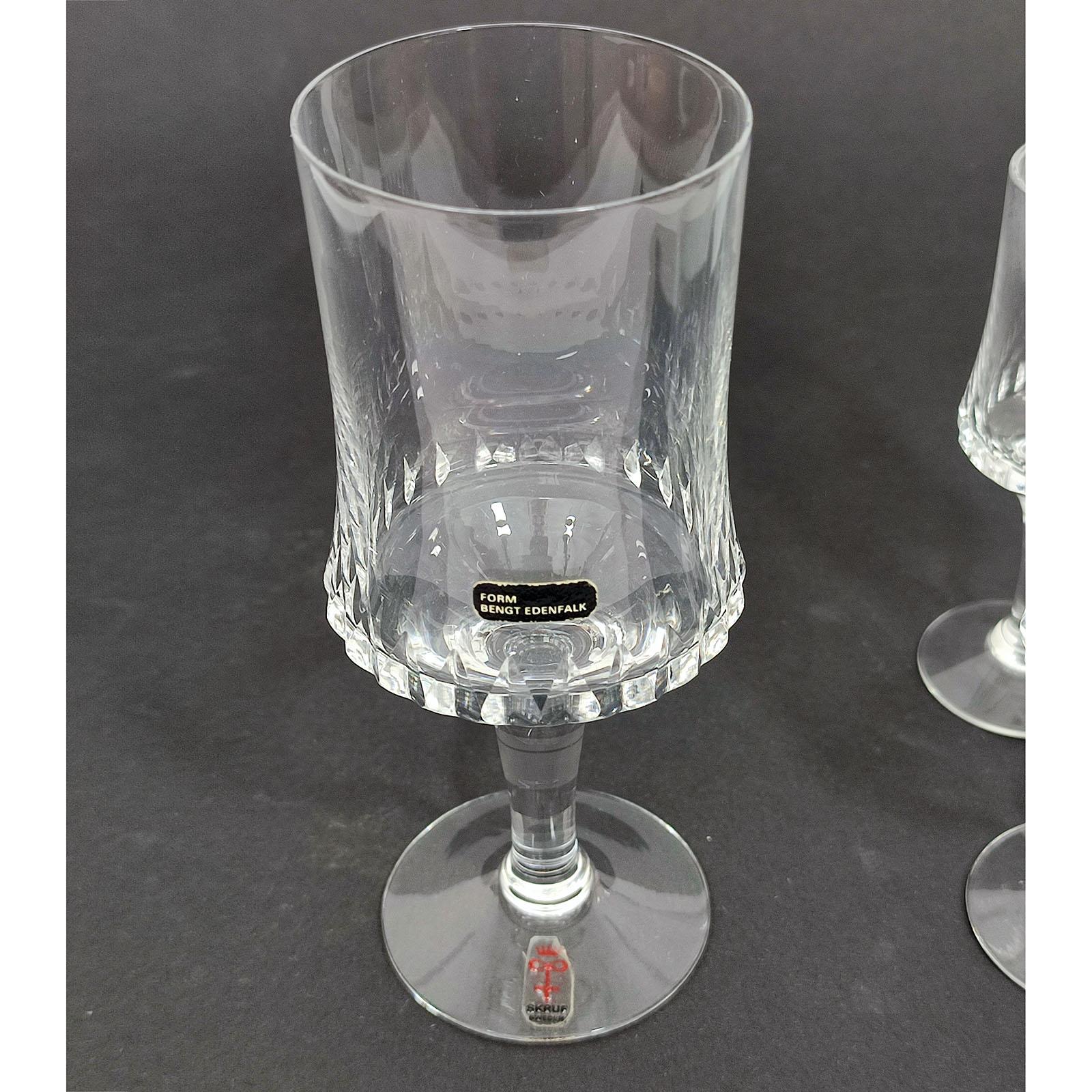 Set of 20 pcs Crystal Stem Glasses by Bengt Edenfalk For Sale 1