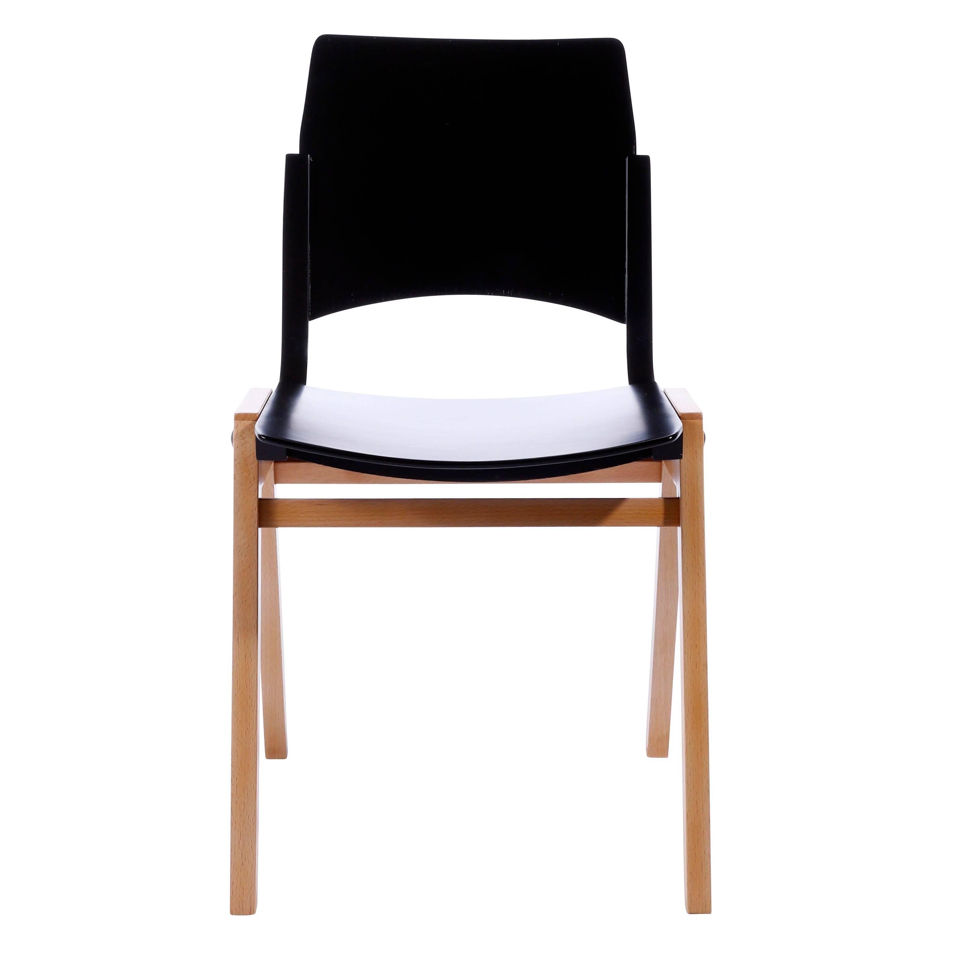 Mid-Century Modern Set of 20 Roland Rainer Stacking Chairs P7, Bicolored Beech, Austria, 1952