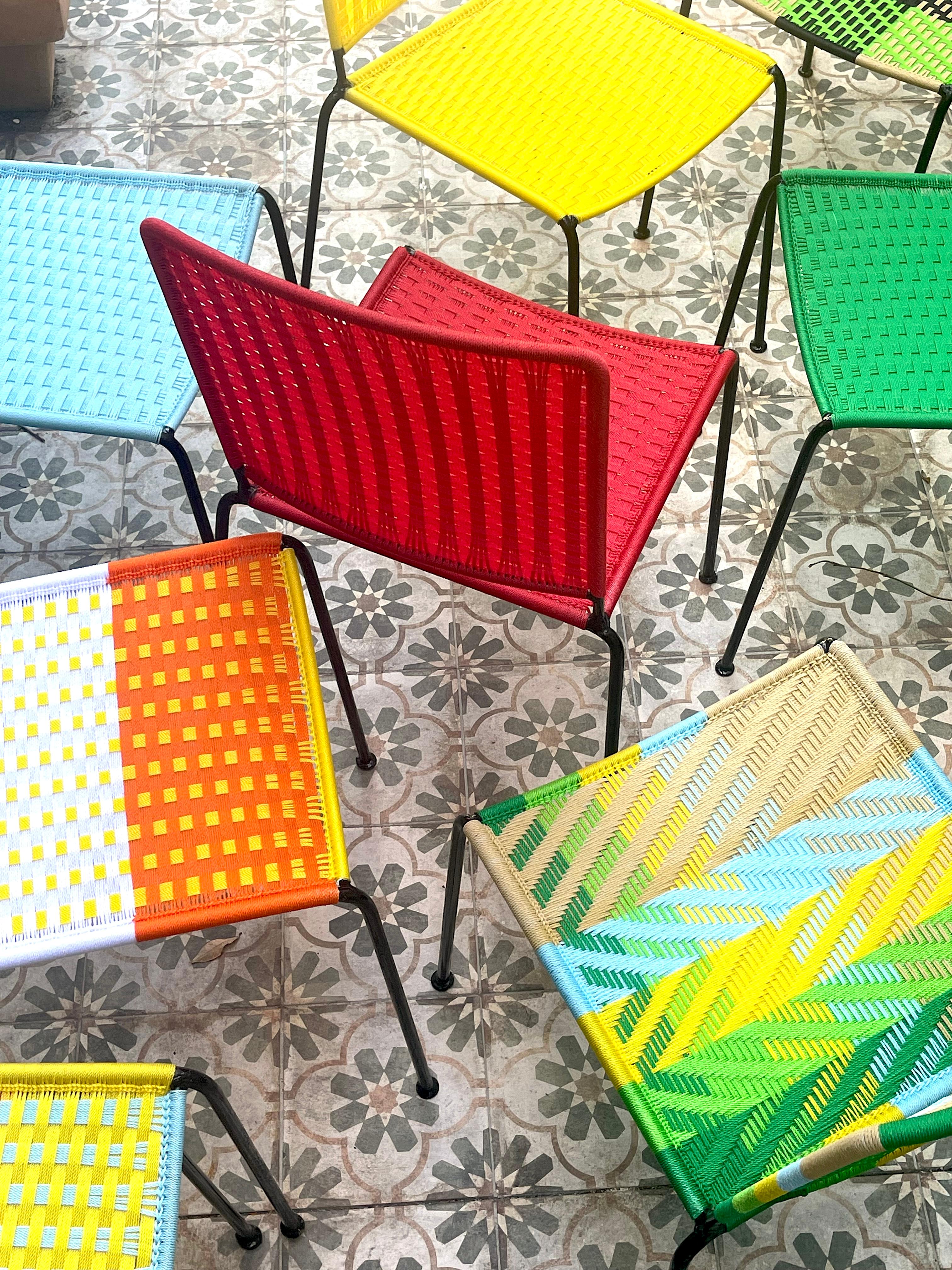 Set of 20 Stackable Woven Chair For Sale 5