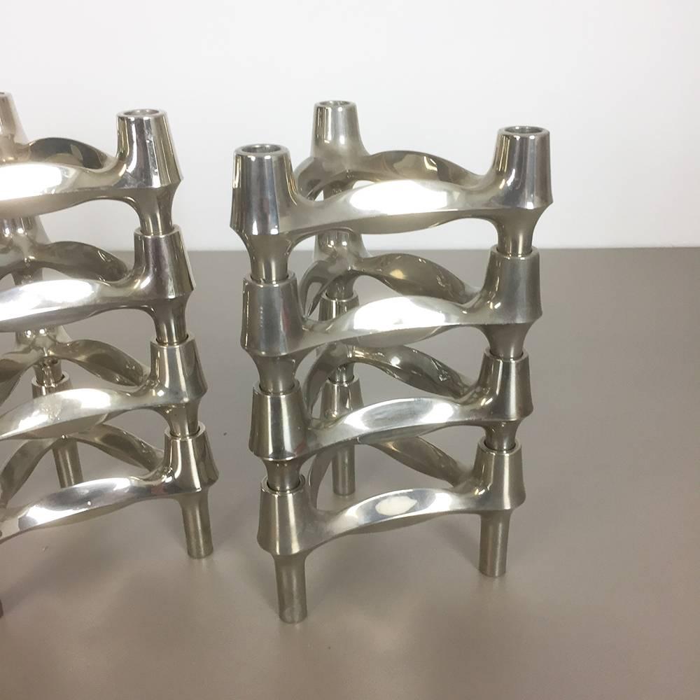 German Set of 20 Vintage, 1970s BMF Nagel Candleholder Designed by Caesar Stoffi