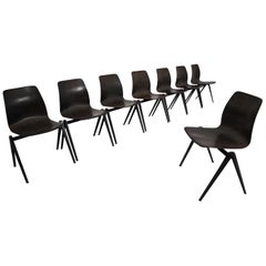 Set of 20 Vintage Industrial Galvanitas S22 Plywood Chairs, Dutch Design, 1960s
