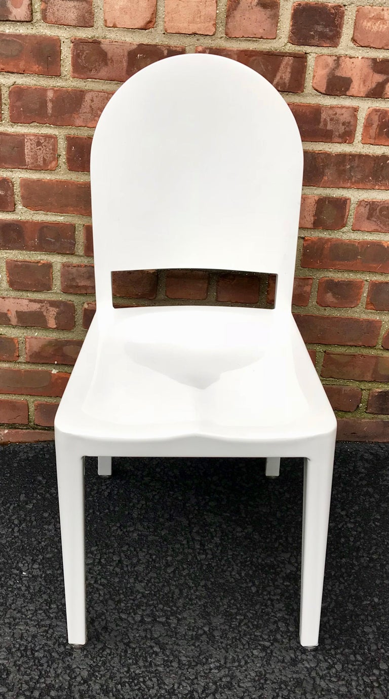 Set of 20 White High Gloss Aluminum Dining Chairs by ...