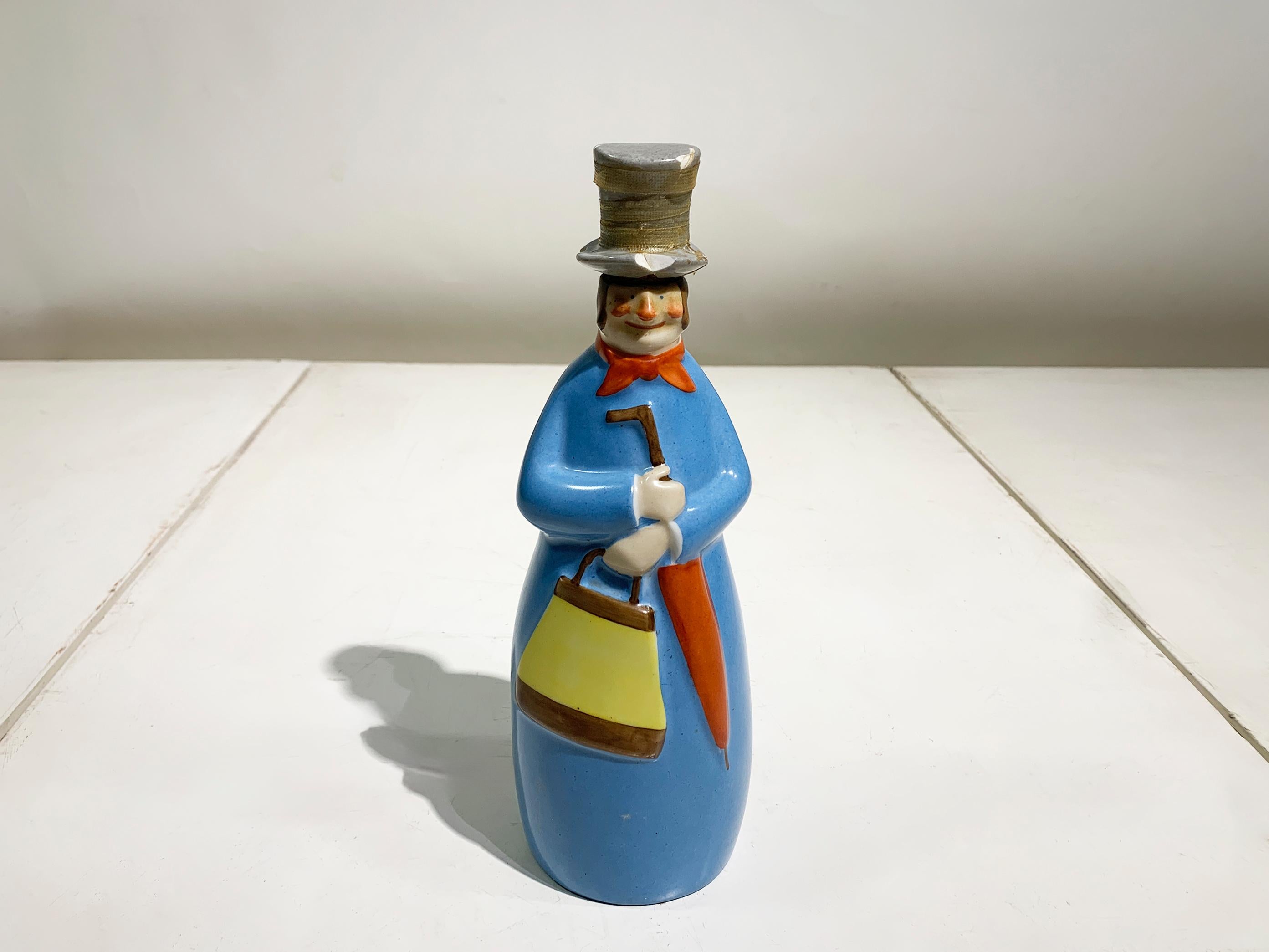 Ceramic Set of 20th Century French Robj Flacon Liquor Bottles, 