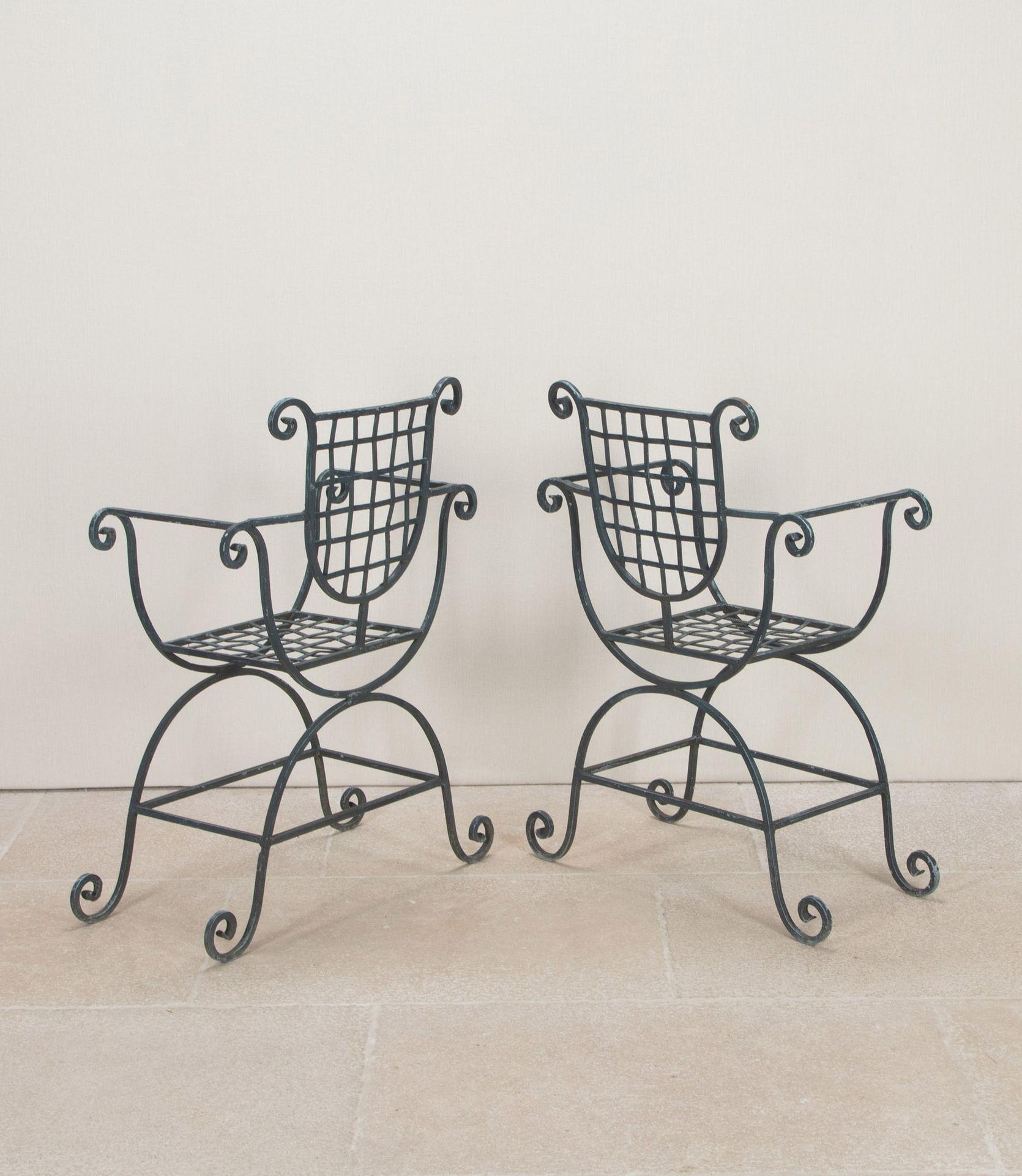 Set of 20th Century Handmade Iron Table and Six Chairs In Good Condition For Sale In Gloucestershire, GB