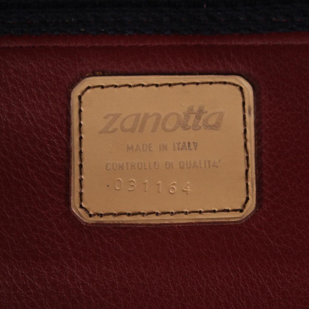 Set of 20th Century Red Leather Italian Zanotta Armchair with Footstool, 1980 3