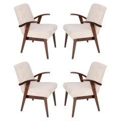 Set of 20th Century Vintage Light Cream Armchairs by Mieczyslaw Puchala, 1960s