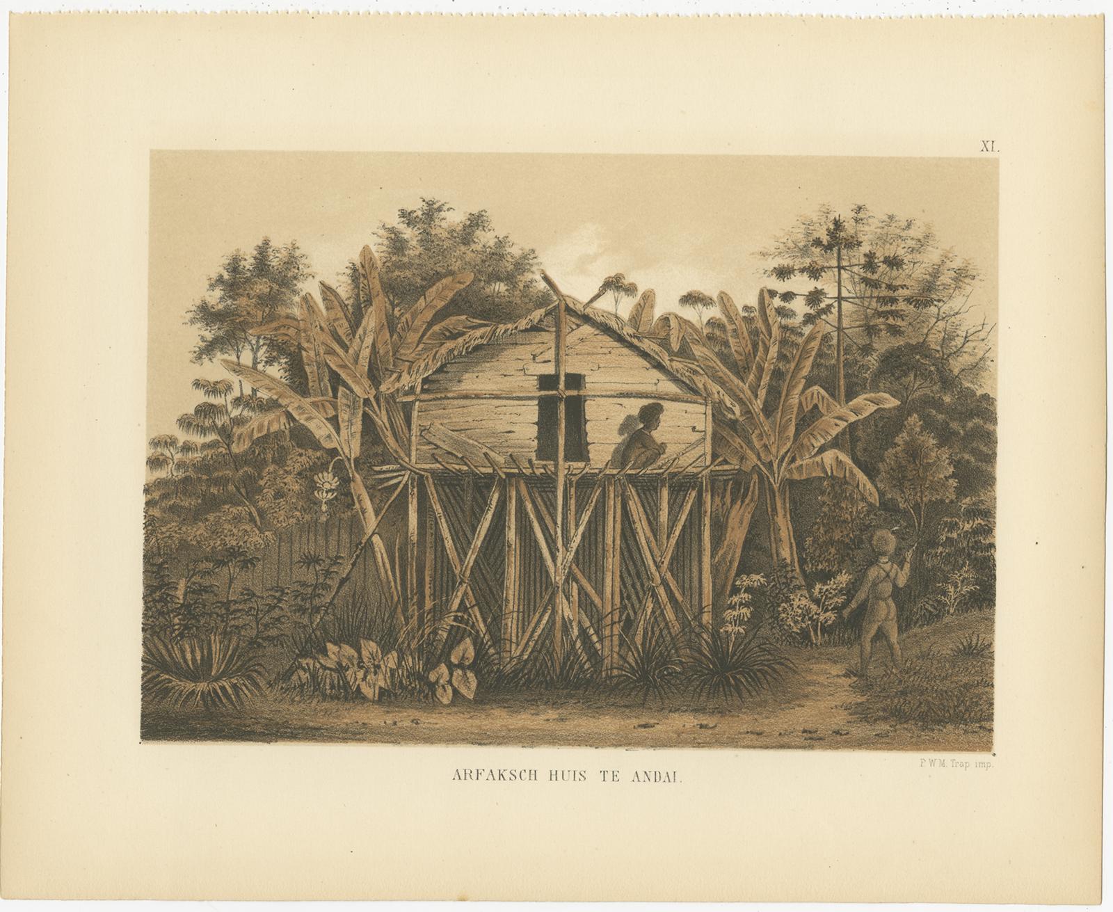 Ensemble de 21 estampes anciennes illustrant les voyages dans la baie de Cenderawasih, 1875 en vente 6