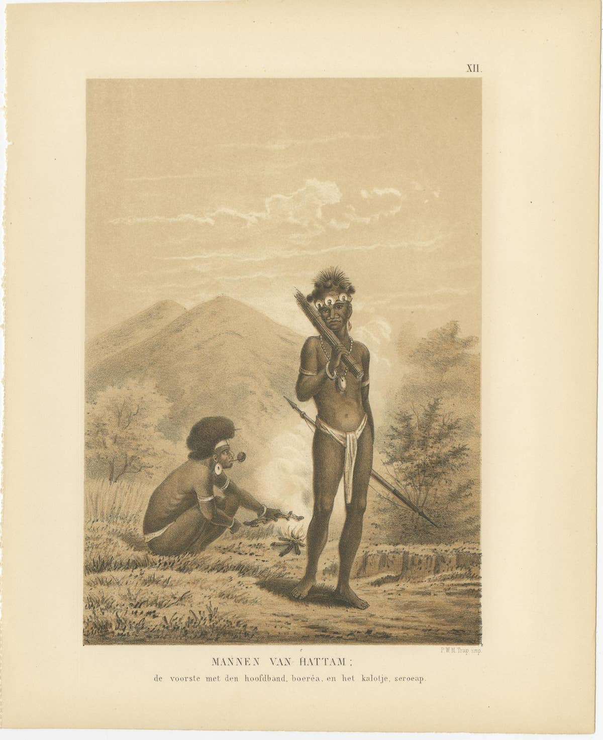 Set of 21 Antique Prints Illustrating the Travels to Cenderawasih Bay, 1875