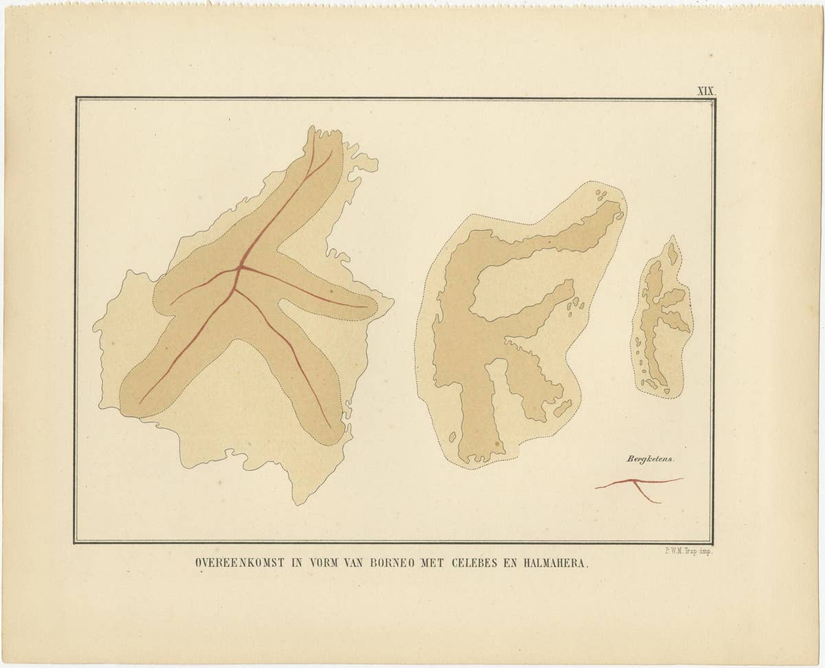 Set of 21 Antique Prints Illustrating the Travels to Cenderawasih Bay, 1875