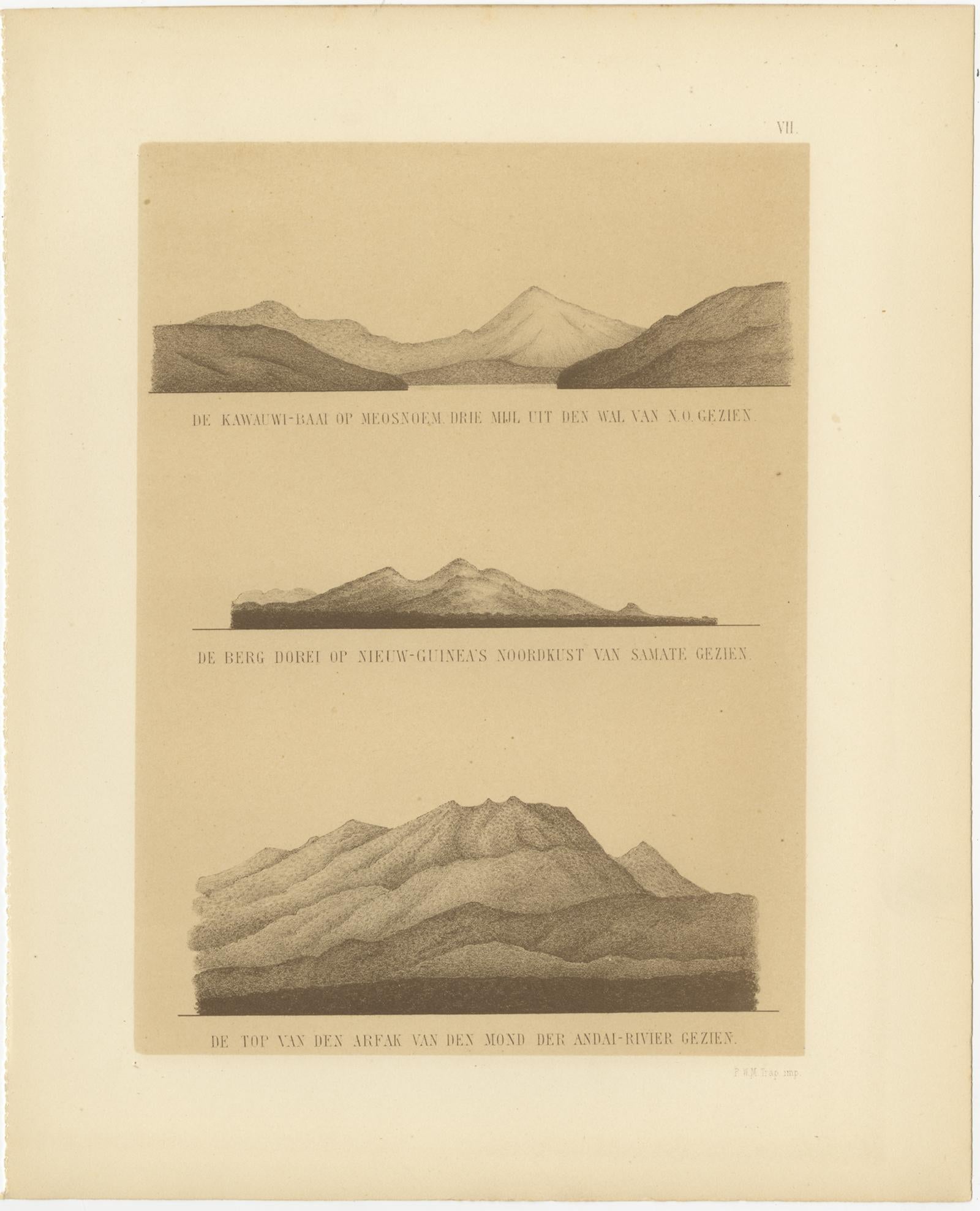 Ensemble de 21 estampes anciennes illustrant les voyages dans la baie de Cenderawasih, 1875 en vente 3