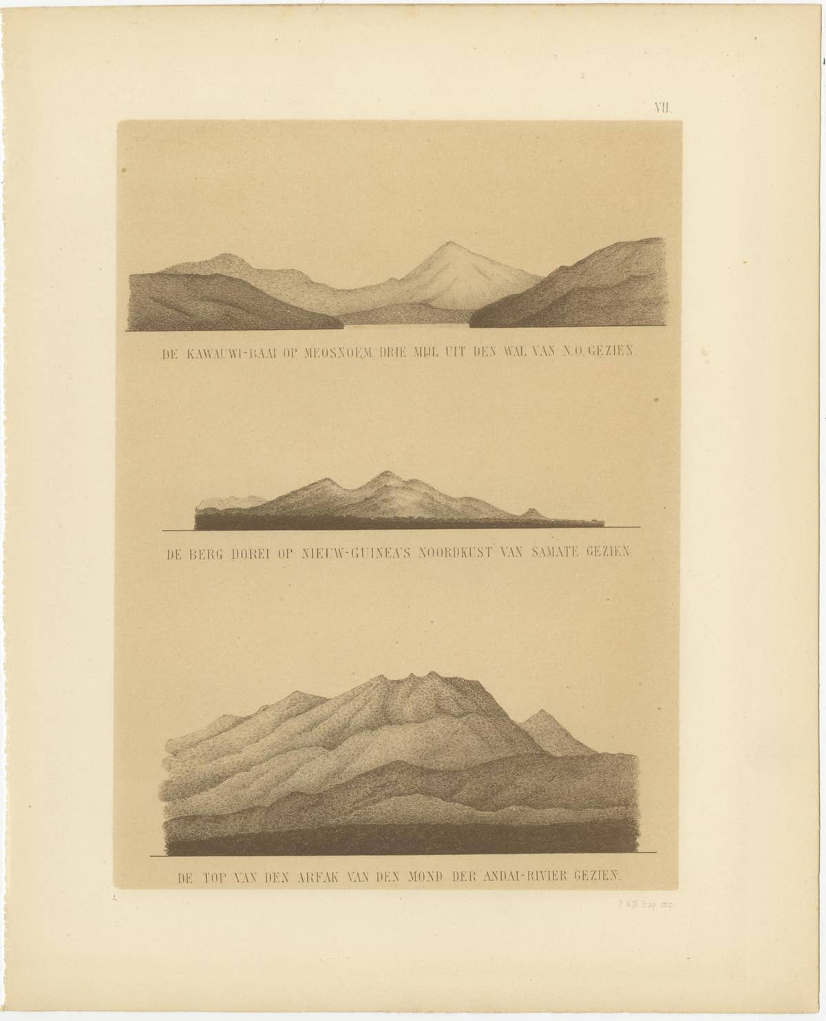 Set of 21 Antique Prints Illustrating the Travels to Cenderawasih Bay, 1875