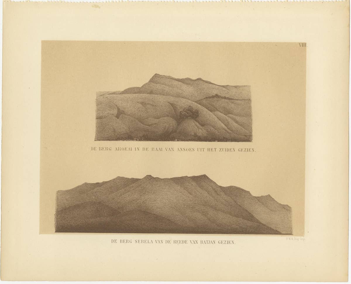 Set of 21 Antique Prints Illustrating the Travels to Cenderawasih Bay, 1875