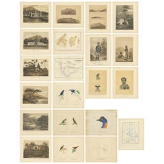 Set of 21 Antique Prints Illustrating the Travels to Cenderawasih Bay, 1875