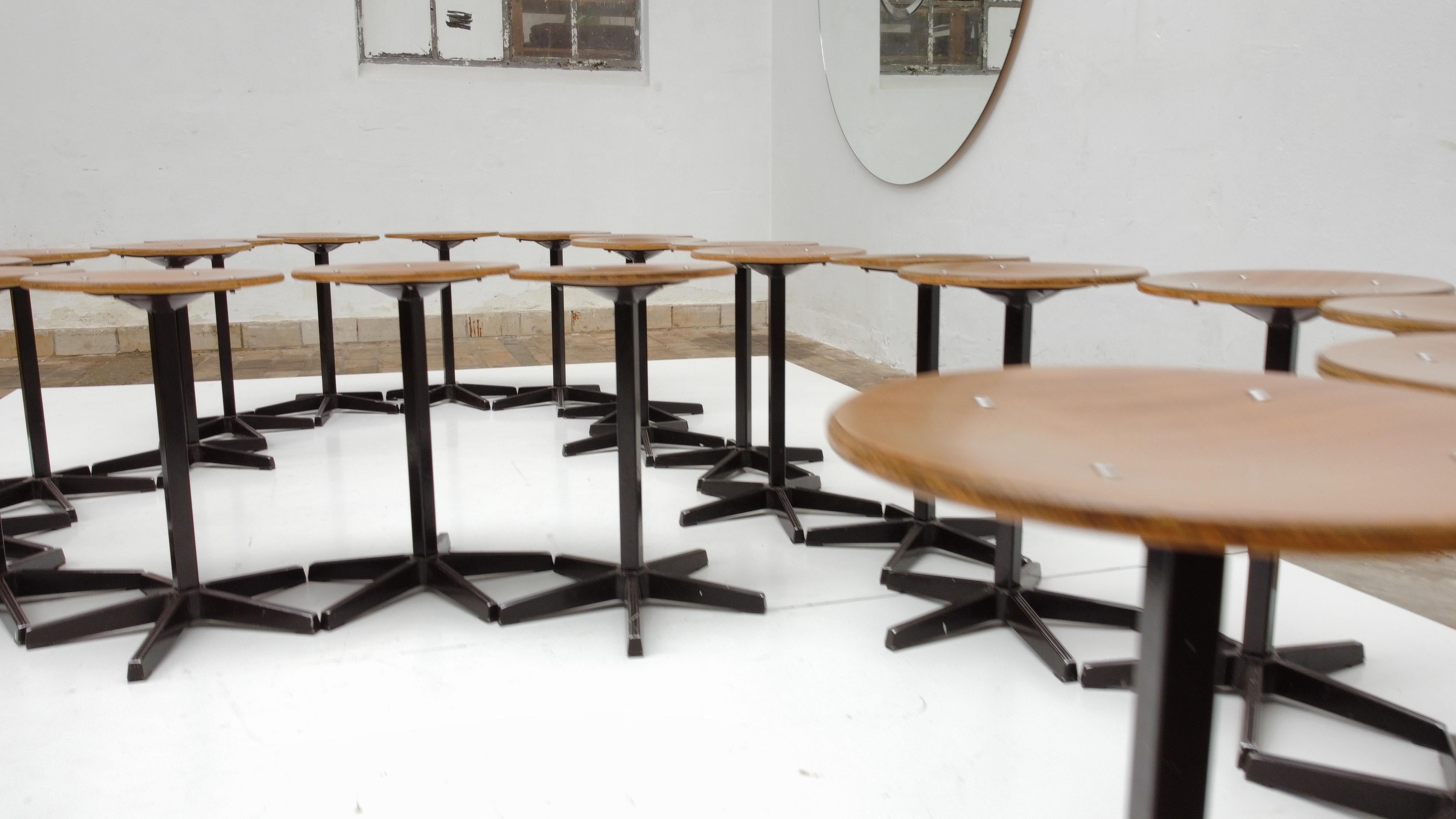 Set of 21 Sturdy Industrial Stools by Dutch Manufacturer Galvanitas, 1970's 8