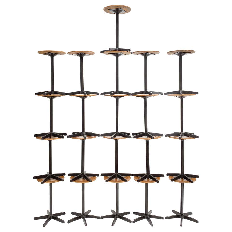 Ten Stackable Dutch Industrial University Lab Stools by Ahrend, 1970s ...