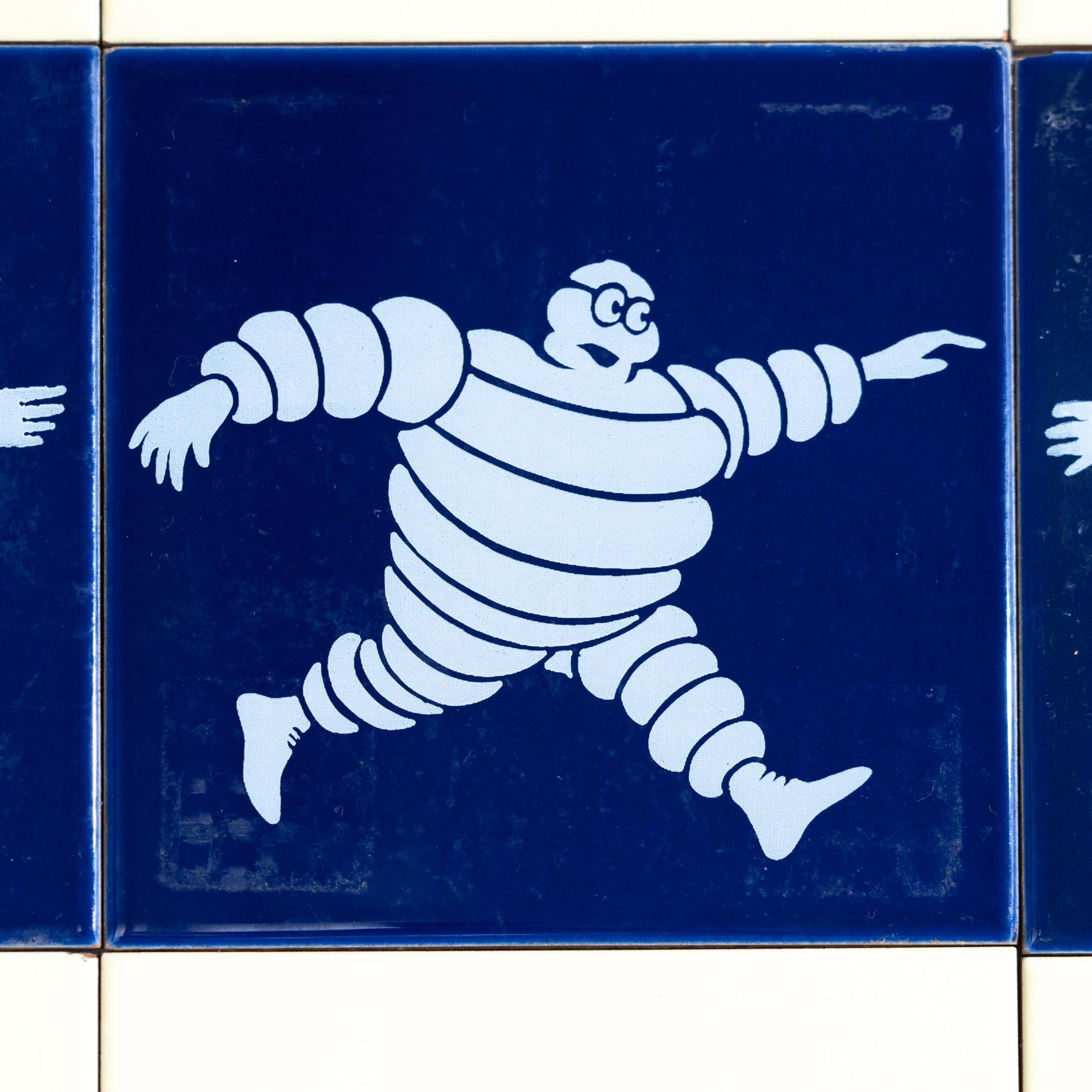 Set of 21 Vintage Michelin Man Tiles, circa 1960 7