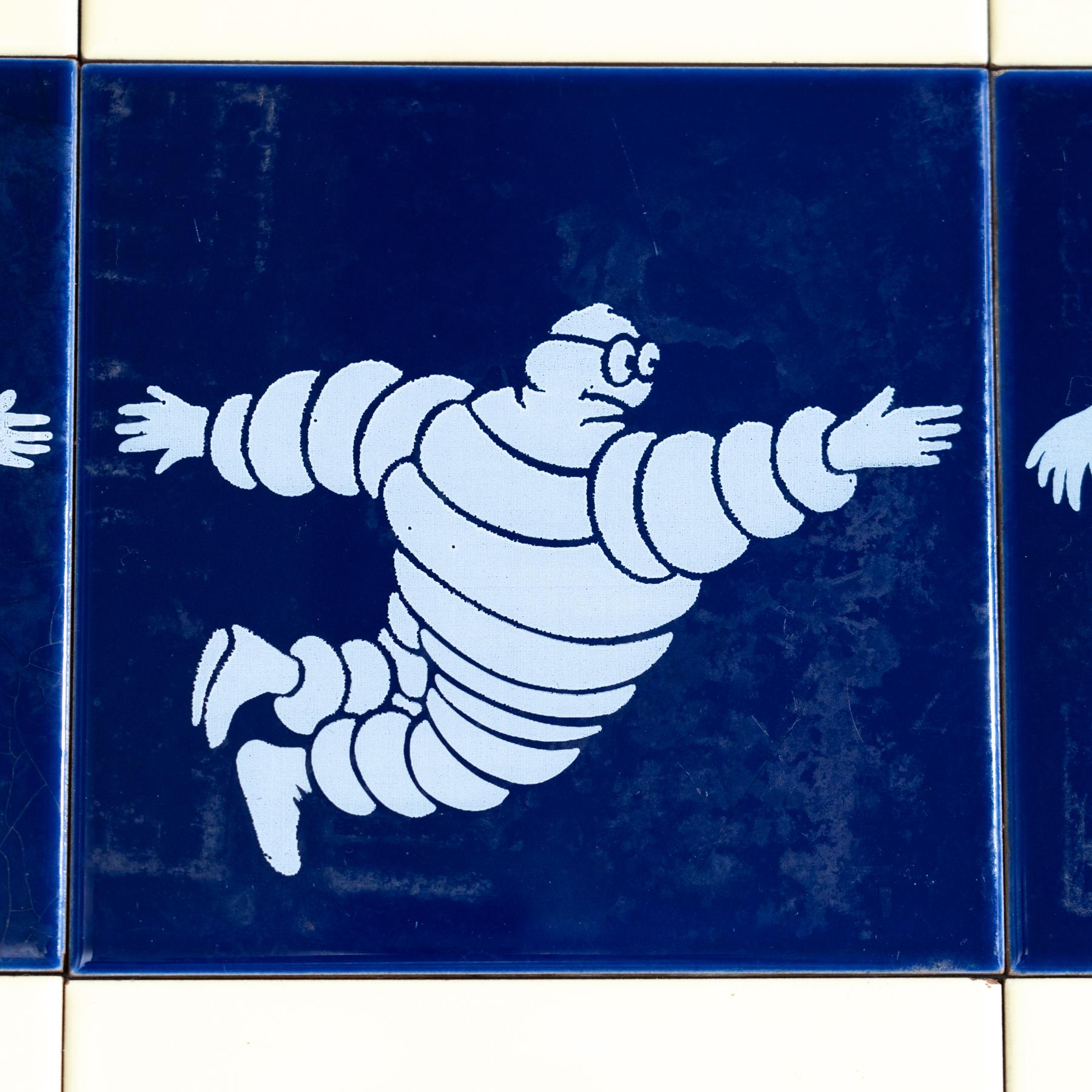 Set of 21 Vintage Michelin Man Tiles, circa 1960 8