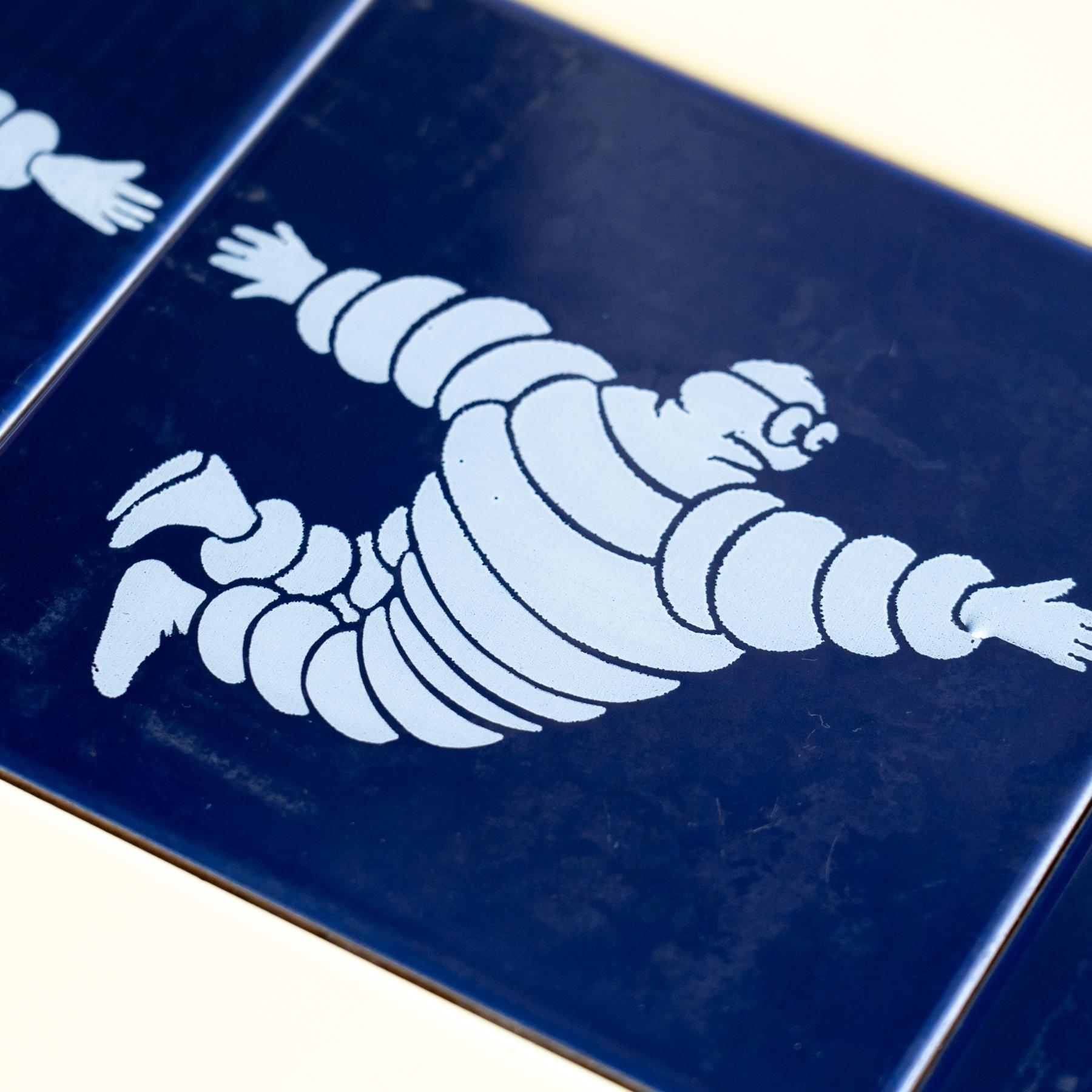 Mid-20th Century Set of 21 Vintage Michelin Man Tiles, circa 1960 For Sale