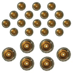 Set of 22 English 19th Century Sheffield Plated Coasters with Oakwood Bases