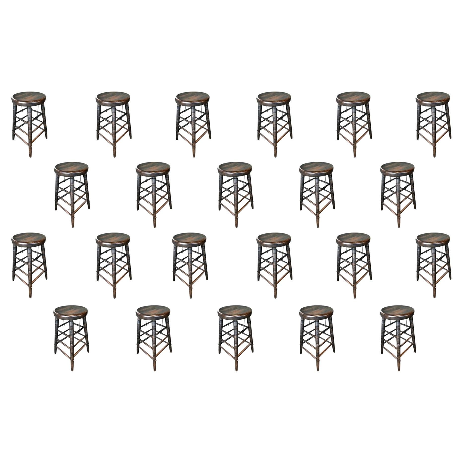 Two Sets of Steel Art Deco Style Bar Stools at 1stDibs