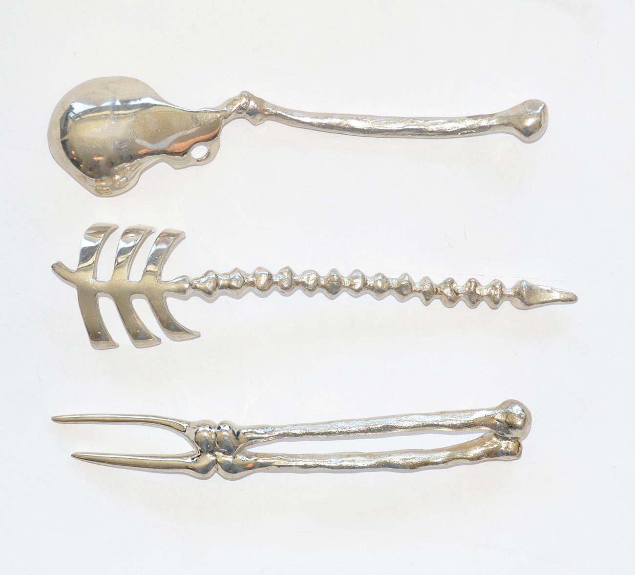 Americano Michael Aram Bone Silver Plate Set di posate da 22 pezzi , anni '90 in vendita