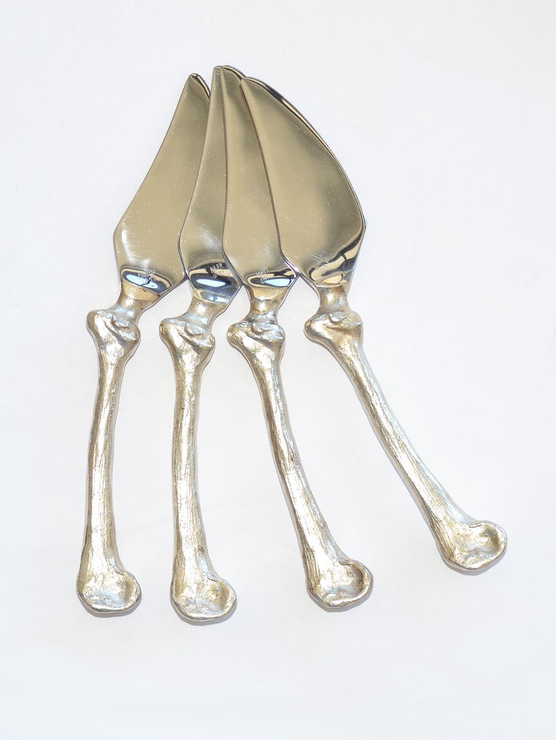 Michael Aram Bone Silver Plate Set di posate da 22 pezzi , anni '90 In condizioni buone in vendita a Fort Lauderdale, FL