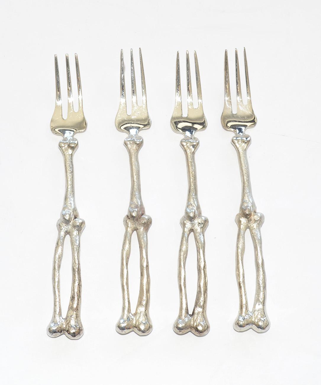 Michael Aram Bone Silver Plate Set di posate da 22 pezzi , anni '90 in vendita 1