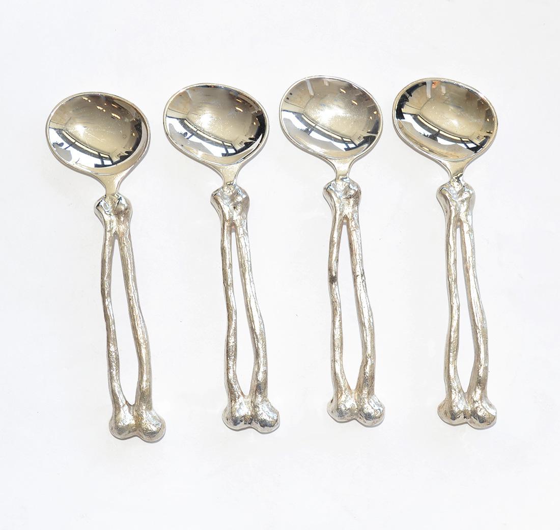 Michael Aram Bone Silver Plate Set di posate da 22 pezzi , anni '90 in vendita 2