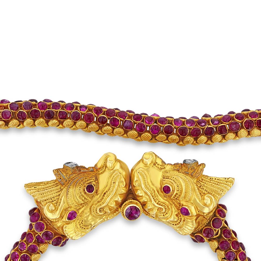 Ensemble de bracelets dragon en or 22 carats et rubis Unisexe en vente