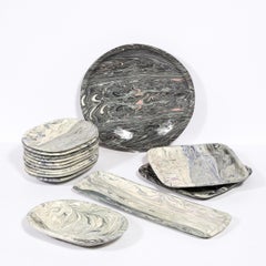 Set di 23 piatti da portata e da insalata, servizio per 8 persone firmato Jurg Lanrein