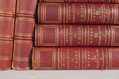 Set of 23 Victor Hugo Leather Bound Books, France, 1890s
