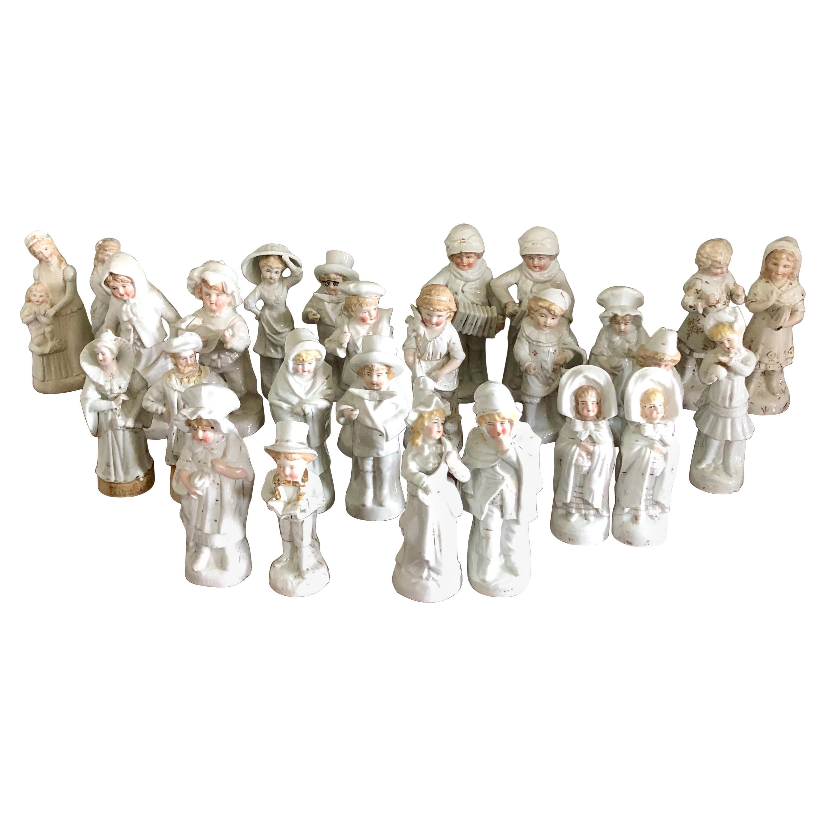 Set of 24 Antique Continental Porcelain Figurines