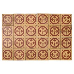 Set of 24 Used Maw & Co Encaustic Floor Tiles