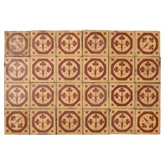 Set of 24 Antique Maw & Co Encaustic Floor Tiles