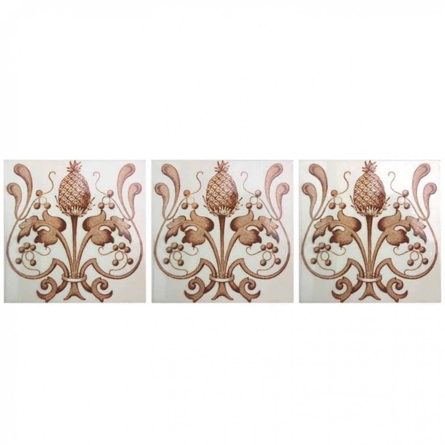 Set von 24 glasierten Kacheln im Jugendstil, Belgien, 1920 (Keramik) im Angebot