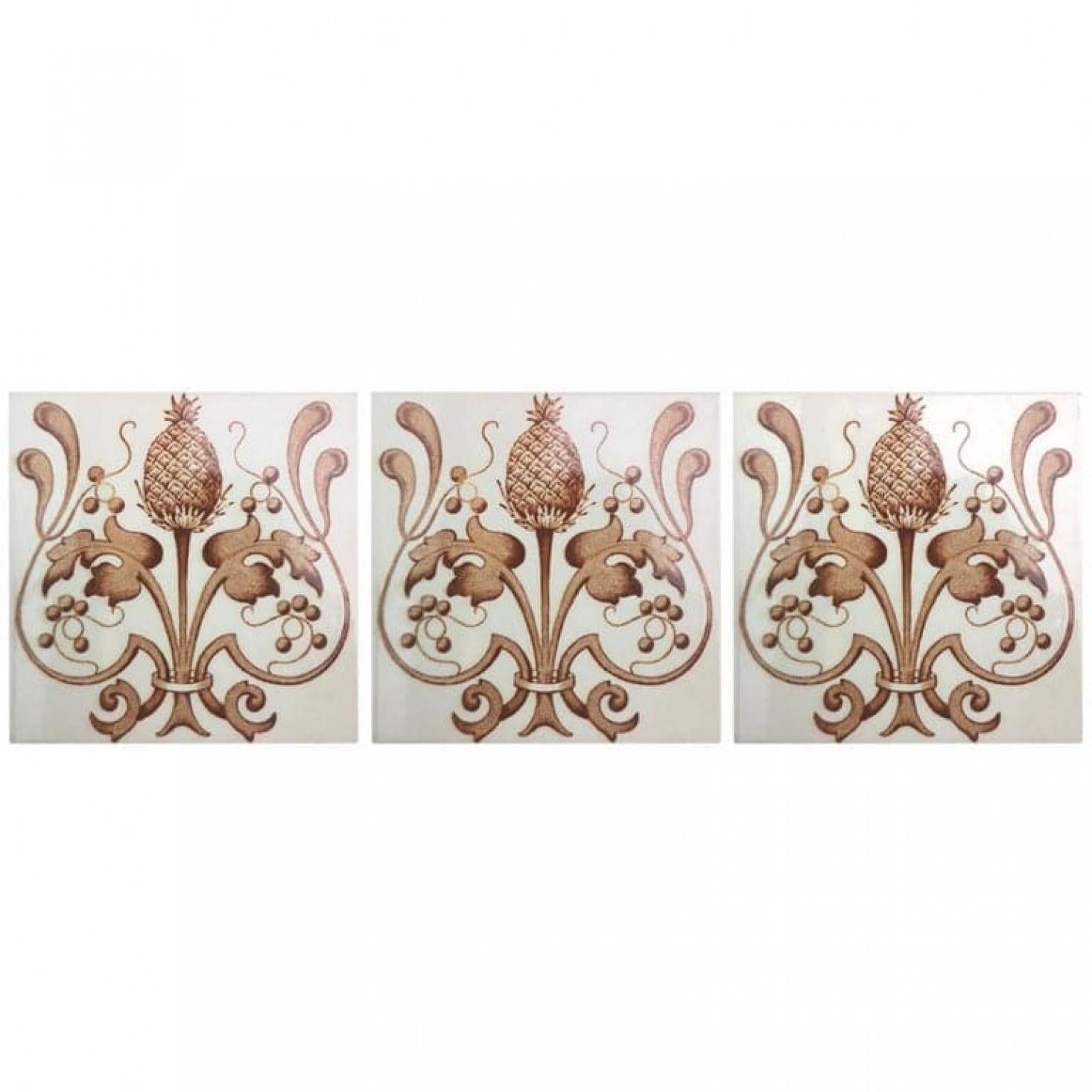 Set of 24 Art Nouveau Glazed Tiles, Belgium, 1920 For Sale 2