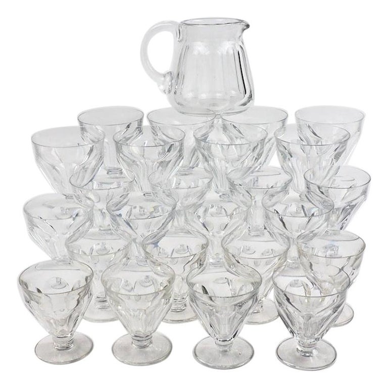 Set of 24 Baccarat Crystal Talleyrand Wine, Water and Liqueur Glasses For Sale