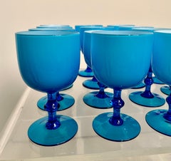 Set of 24 Carlos Moretti Murano Glass Goblets, Italy c 1960s