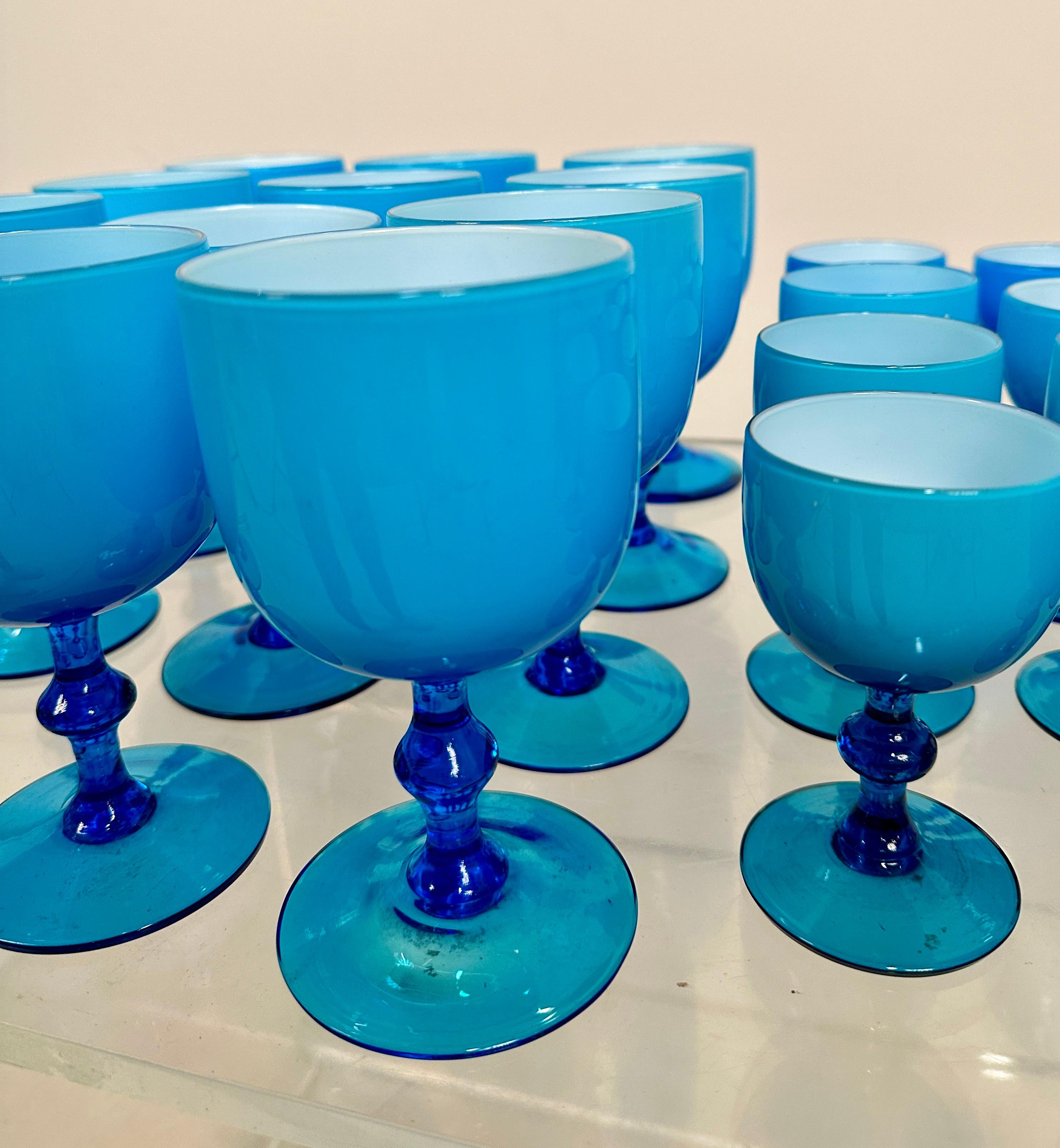 Set di 24 calici in vetro di Murano Carlo Moretti, Italia, anni '60 ca. 2