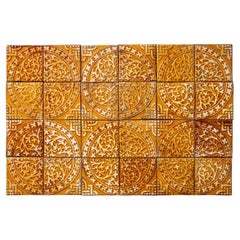 Set of 24 Craven Dunnill 
Co Antique Glazed Yellow Tiles