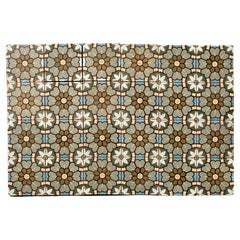 Used Set of 24 Encaustic Floor Tiles of Floral Pattern