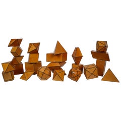 Set of 24 Geometric Science Cardboard Classroom Crystal Models Praque, 1920