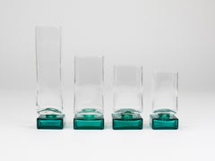 Set Of 24 Luigi Bormioli Postmodern Light & Music Monet Glasses, Italy, 1980s